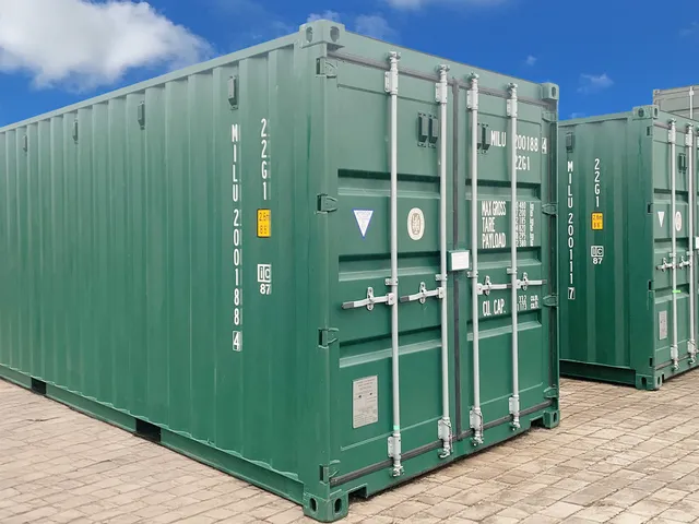 Standard 20ft container in RAL 6005 - other colour options are available