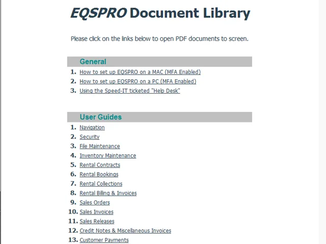 EQSPRO Help Menu